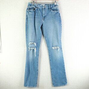 Frame Jeans Womens 26 Blue Le Mini Boot Cut Distressed Stone Wash Whiskers 34L